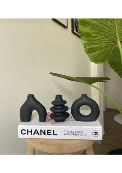 Tekno Trust 10 cm Minimal Vazo Set 3'lü Bohem Biblo Minyatür Dekoratif Vazo