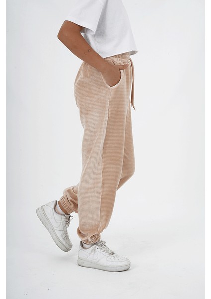 Kız Çocuk Kadife Kumaş Lastikli Paça Jogger Pantolon fiyatları