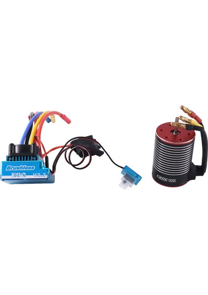3650 Fırçasız Motor 3600KV ve 120A Esc, 1/8 1/10 Rc Araba Drift Yarışı Off-Road Için (Yurt Dışından)