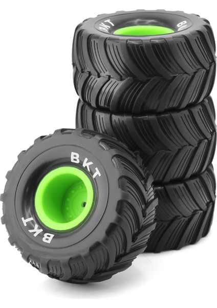4pcs 100MM 1/10 Monster Truck Buggy Lastikler Tekerlek 1/18 Losi Mini Lmt Rc Araba Yükseltme Parçaları Için 12MM Hex, Yeşil (Yurt Dışından)