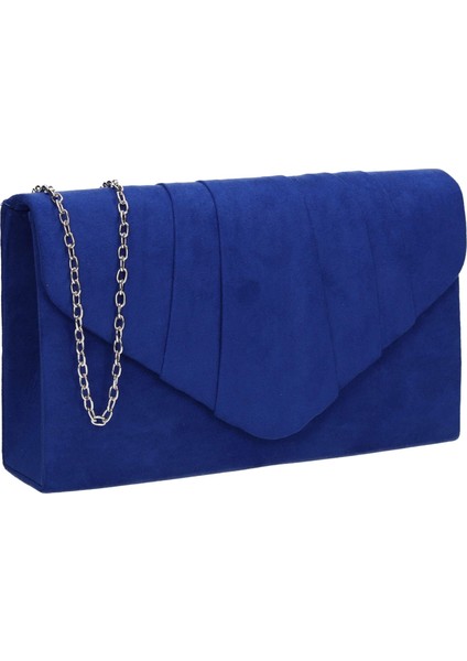 Kadın Iggy Süet Kadife Zarf Parti Balo El Çantası Clutch MAVI,5X13X22 cm (G x Y x U) (Yurt Dışından)