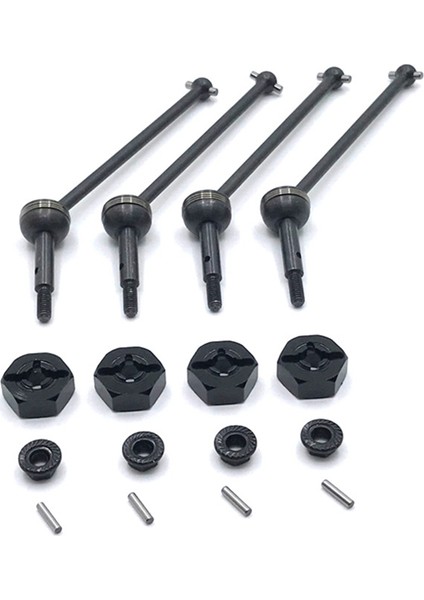 Metal Tahrik Mili ve 12MM Tekerlek Altıgen Adaptör 144001 144010 124007 124019 124018 Rc Araba Yükseltme Parçaları, Siyah (Yurt Dışından)