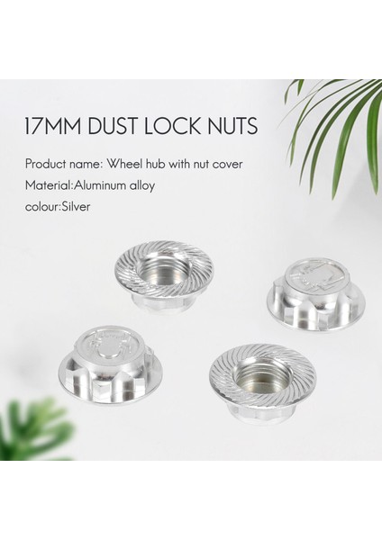 4 Adet Alüminyum Jant Göbek Kapağı Toz Önleyici Kapak 17MM Altıgen Somun Rc 1:8 Model Araba Jant Kapağı, Gümüş (Yurt Dışından)