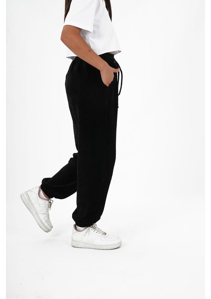 Kız Çocuk Kadife Kumaş Lastikli Paça Jogger Pantolon modelleri