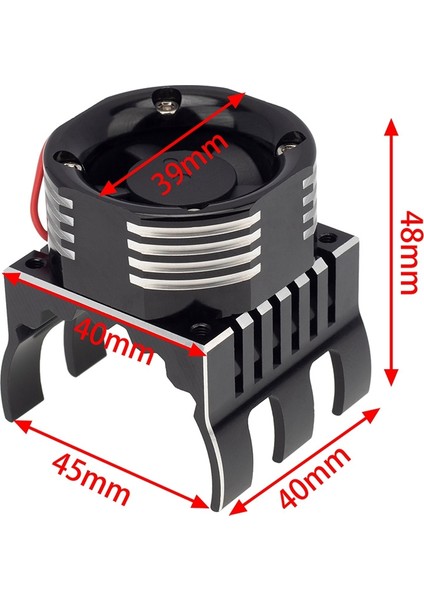 1/10 E-E-Summit Arrma 1/8 Kraton Talion Için LED Işıklı 42MM Motor Soğutma Fanı Isı Emici,1 (Yurt Dışından)