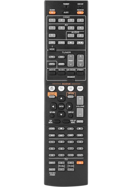 Yamaha RX-V375 RX-V467 RX-V565 RX-V567 RX-V571 RX-V665 RX-V765 HTR-3066 HTR-4065 HTR-3066BL RX-V373BL Için Uzaktan Kumanda (Yurt Dışından)