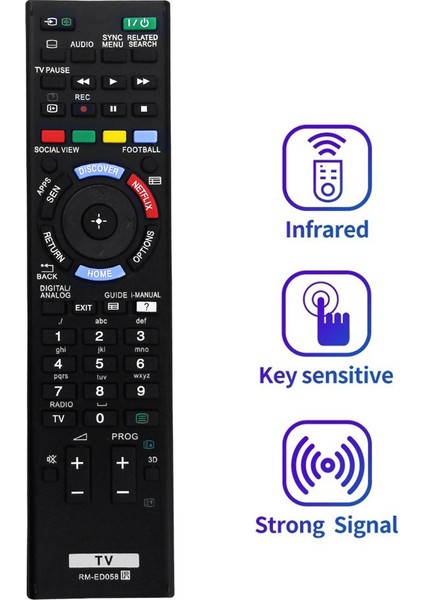 Sony 3D Tv'ler Için RM-ED058 Uzaktan Kumandayı Değiştirin KDL55W955B KDL-55W955B KDL60W855B (Yurt Dışından)