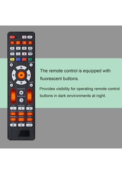 Samsung, Lg, Sony, Sharp, Vizio, Philips, Toshiba, Hitachi, Sanyo, Jvc, Tcl, Hisense, Vestel, Seiki Için Tv Uzaktan Kumandası (Yurt Dışından)