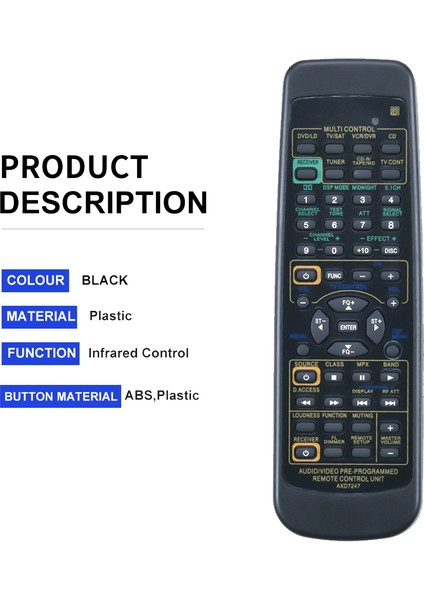 Pioneer Alıcı AXD7247 R VSX-D510 VSX-D209 VSX-D409 D511 Vsx D510 Için Uzaktan Kumanda (Yurt Dışından)