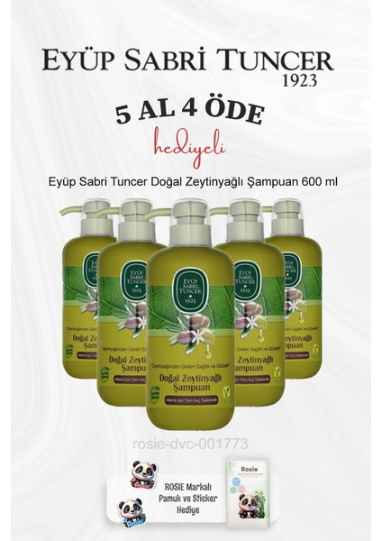 Doğal Zeytinyağlı Şampuan 600 ml 5 Al 4 Öde ve Rosie Pamuk
