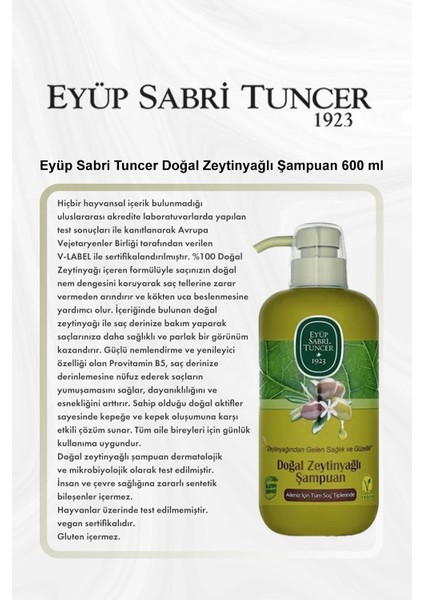 Doğal Zeytinyağlı Şampuan 600 ml 5 Al 4 Öde ve Rosie Pamuk