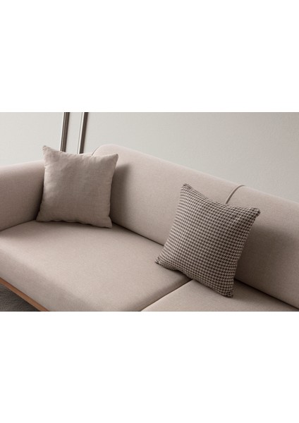 Riva 3'lü Koltuk Modern Tasarım Silinebilir Kumaş Sütlü Kahve 224x90 cm indirimleri