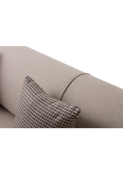 Riva 3'lü Koltuk Modern Tasarım Silinebilir Kumaş Sütlü Kahve 224x90 cm