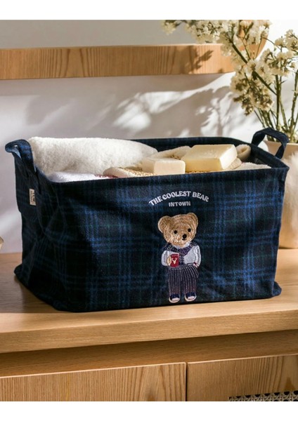 Lcw Home Lacivert Ayı Teddy Nakışlı Banyo Organizeri