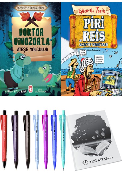 Piri Reis ve Acayip Haritası ve Doktor Dinozor'la Ateşe Yolculuk 2'li Set - Kalem