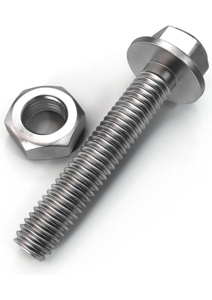 - M12x25 Flanşlı Civata ve Somun Takım Galvaniz -10 Adet