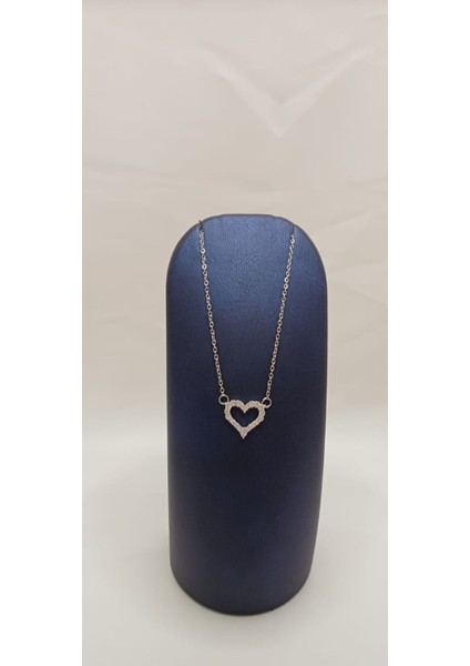 316 L Paslanmaz Çelik Silver/gümüş Zirkon Taşlı Küçük Kalp Kolye