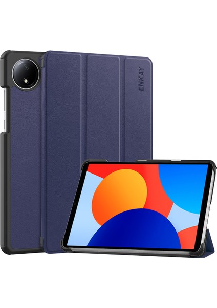 Xiaomi Redmi Pad Se 4g 8.7 Inç Üç Katlı Stand Kapağı Pu Deri + Pc Tablet Kılıfı-Koyu (Yurt Dışından)
