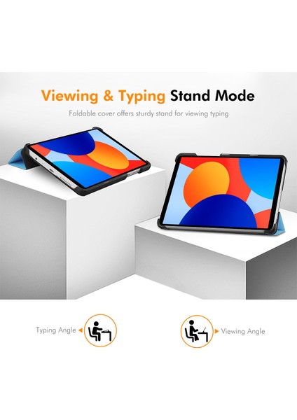 Xiaomi Redmi Pad Se 4g 8.7 Inç Üç Katlı Stand Kapağı Pu Deri + Pc Tablet Kılıfı-Koyu (Yurt Dışından) modelleri