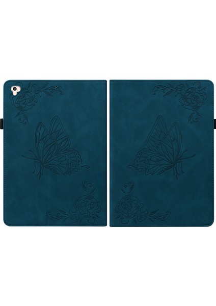Izleme Standı iPad 9,7 INÇ(2018)/IPAD 9,7 INÇ(2017)/IPAD Air 2(Ipad 6)/ipad Air(Ipad 5)- Elastik Bantlı Çiçek Desenli Baskılı Deri Folyo Kapak (Yurt Dışından)