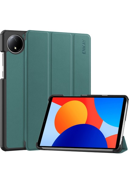 Xiaomi Redmi Pad Se 4g 8.7 Inç Üç Katlı Stand Kapağı Pu Deri + Pc Tablet Kılıfı-Koyu (Yurt Dışından)