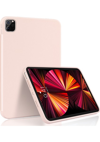 iPad Pro 11(2022)/(2021)/(2020)/(2018)- Cilt Dokunuşlu Sıvı Silikon Yumuşak Mikrofiber Astar Damla Koruyucu Kılıf (Yurt Dışından)