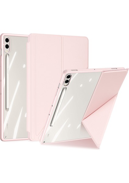 Samsung Galaxy Tab S10 Plus Kılıf Origami Standı Deri+Pc+Tpu Şeffaf Arka Kapak- (Yurt Dışından)