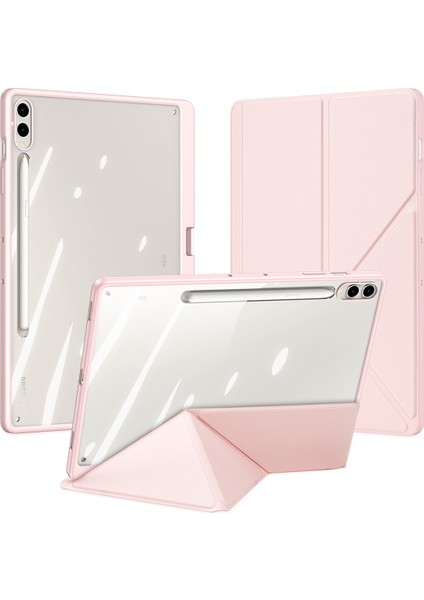 Samsung Galaxy Tab S10 Plus Kılıf Origami Standı Deri+Pc+Tpu Şeffaf Arka Kapak- (Yurt Dışından)