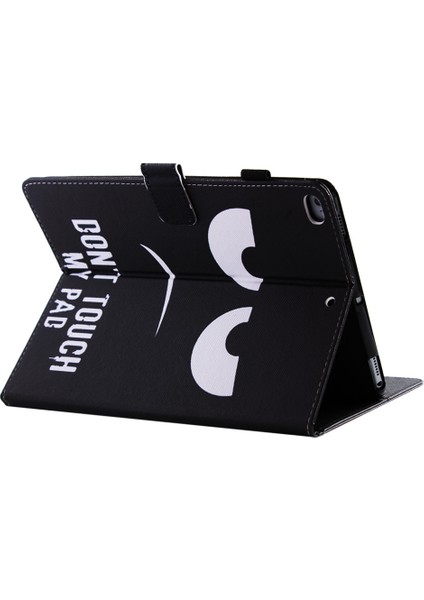 iPad Air-Kızgın Yüz ve Alıntı Desenli Cüzdan Akıllı Deri Standlı Kılıf (Yurt Dışından)