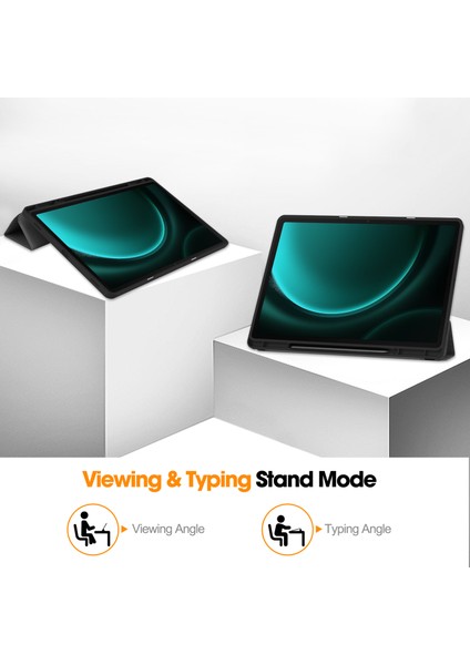 Samsung Galaxy Tab S10+KILIF Pu Deri+Tpu Üç Katlı Standlı Tablet Kılıfı Kalem Tutucu- (Yurt Dışından)