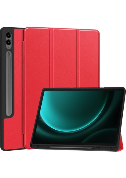 Samsung Galaxy Tab S10+KILIF Pu Deri+Tpu Üç Katlı Standlı Tablet Kılıfı Kalem Tutucu- (Yurt Dışından)