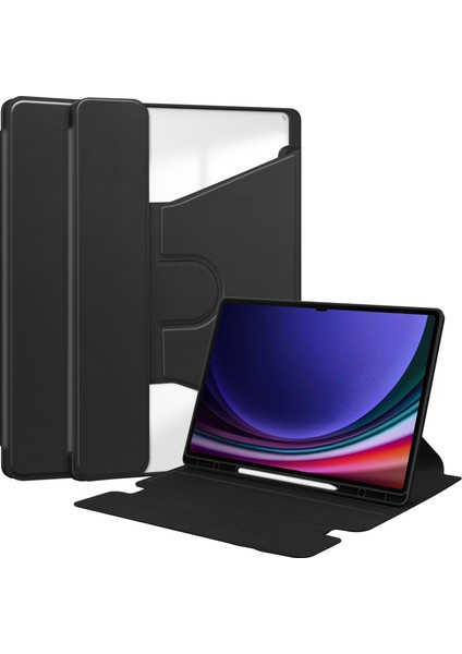 Samsung Galaxy Tab S10 Ultra Kılıf 360° Döner Stand Pu Deri+Akrilik Tablet Kılıfı (Klavyesiz)- (Yurt Dışından)