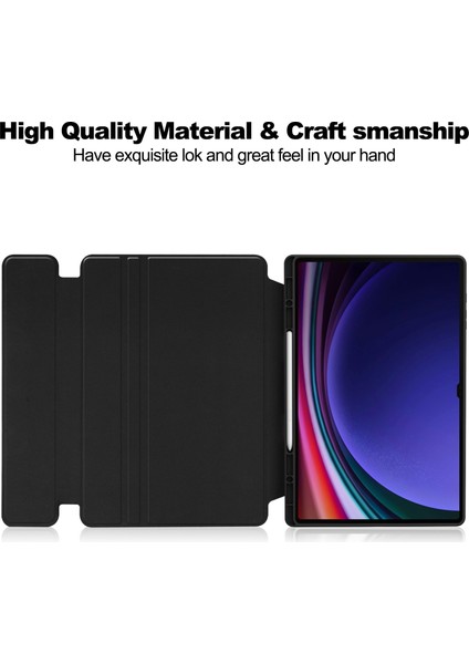 Samsung Galaxy Tab S10 Ultra Kılıf 360° Döner Stand Pu Deri+Akrilik Tablet Kılıfı (Klavyesiz)- (Yurt Dışından)