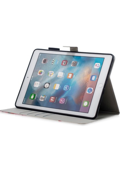 Desen Baskı Pu Deri Tablet Kılıfı [cüzdan Standı] iPad 9.7-INÇ(2018)(2017)(2016)/IPAD Air 2,vb- Çiçek (Yurt Dışından)