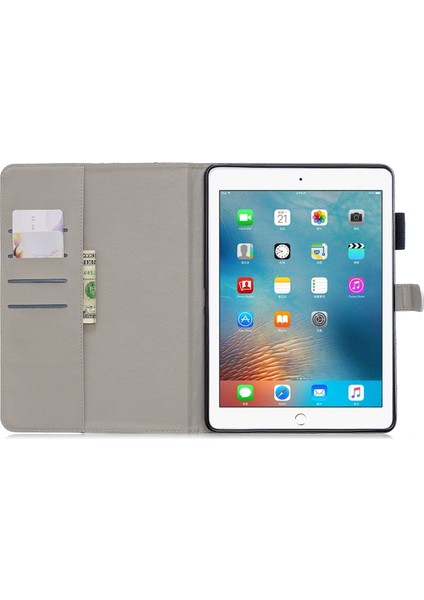 Desen Baskı Pu Deri Tablet Kılıfı [cüzdan Standı] iPad 9.7-INÇ(2018)(2017)(2016)/IPAD Air 2,vb- Çiçek (Yurt Dışından)