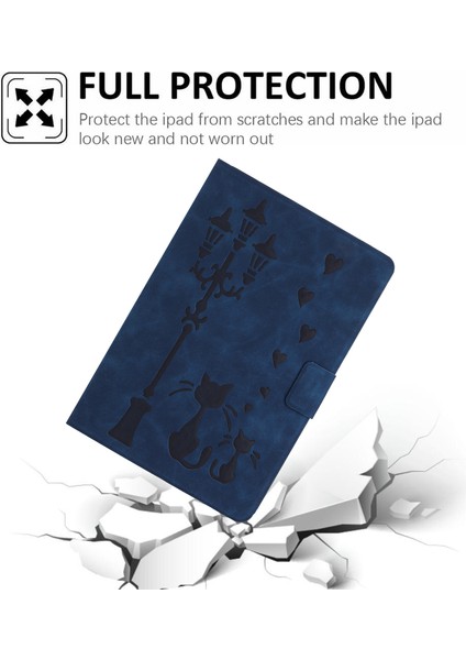 iPad 10.9(2022) Kılıf Çift Kedi Baskılı Mikrofiber Deri Akıllı Tablet Kılıfı- (Yurt Dışından)