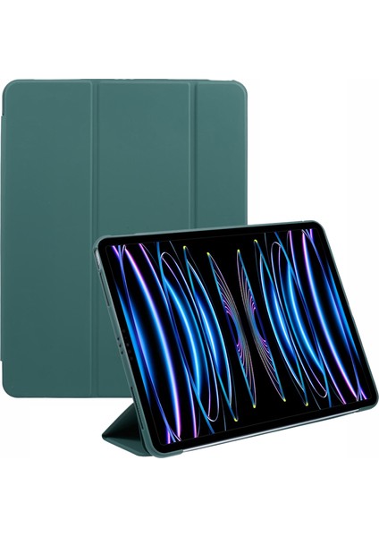 iPad Air 13(2024)/PRO 12.9(2022)(2021)(2020)-KOYU Üç Katlı Stand Akıllı Uyandırma/uyku Tpu Deri Tablet Kılıfı (Yurt Dışından)