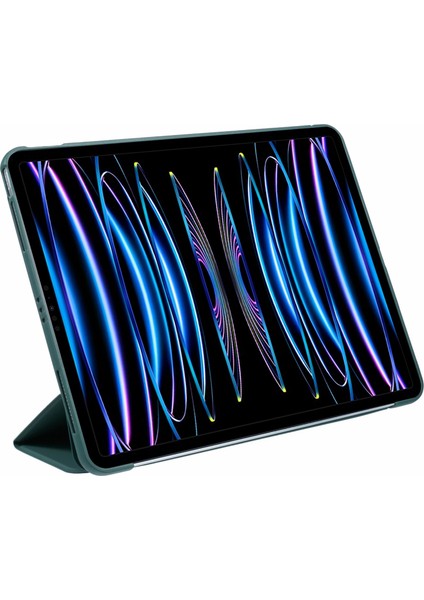 iPad Air 13(2024)/PRO 12.9(2022)(2021)(2020)-KOYU Üç Katlı Stand Akıllı Uyandırma/uyku Tpu Deri Tablet Kılıfı (Yurt Dışından)