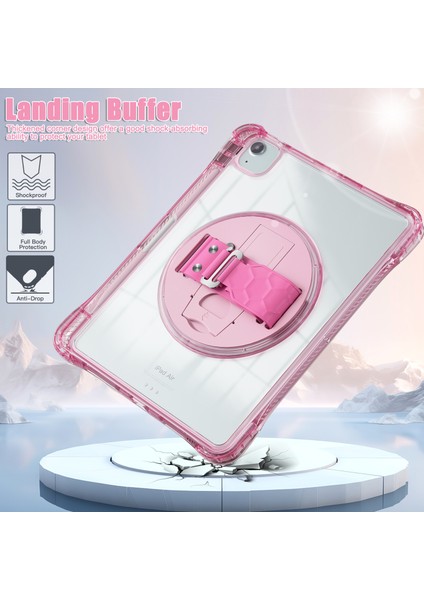 iPad Air 11(2024)/AIR(2022)/(2020)/IPAD Pro 11(2022)/(2021)/(2020)/(2018)CASE Kickstand Pc+Tpu+Akrilik Şeffaf Tablet Kılıfı- (Yurt Dışından)