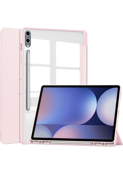 Samsung Galaxy Tab S10+ Kılıf Şeffaf Akrilik Deri Tablet Kapak Desteği Otomatik Uyku/uyanma- (Yurt Dışından)