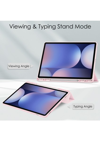 Samsung Galaxy Tab S10+ Kılıf Şeffaf Akrilik Deri Tablet Kapak Desteği Otomatik Uyku/uyanma- (Yurt Dışından)