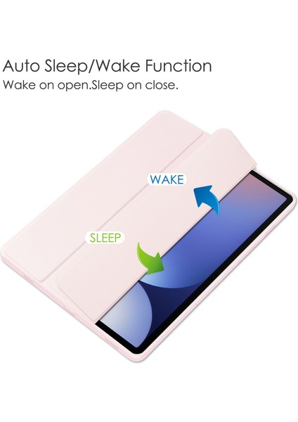Samsung Galaxy Tab S10+ Kılıf Şeffaf Akrilik Deri Tablet Kapak Desteği Otomatik Uyku/uyanma- (Yurt Dışından)