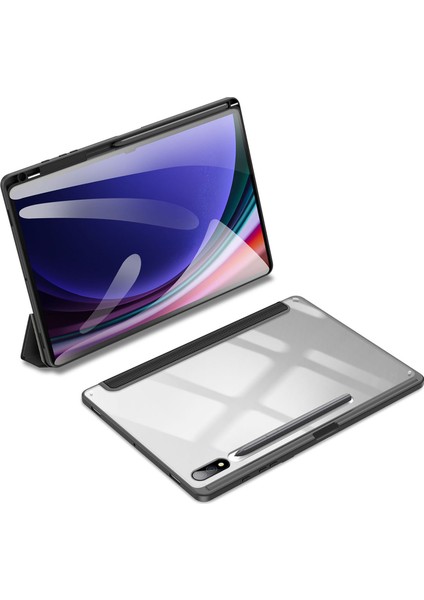 Samsung Galaxy Tab S10 Plus Kılıf Pu Deri Üç Katlı Standlı Tablet Kapağı- (Yurt Dışından)