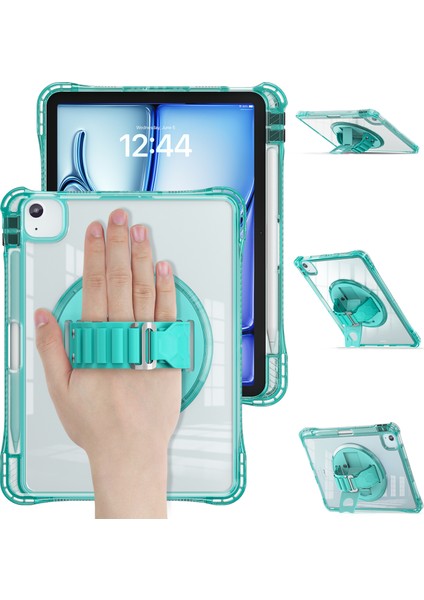 iPad Air 11(2024)/AIR(2022)/(2020)/IPAD Pro 11(2022)/(2021)/(2020)/(2018)CASE Kickstand Pc+Tpu+Akrilik Şeffaf Tablet Kılıfı-Açık (Yurt Dışından)