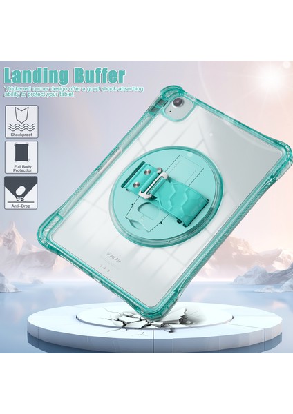 iPad Air 11(2024)/AIR(2022)/(2020)/IPAD Pro 11(2022)/(2021)/(2020)/(2018)CASE Kickstand Pc+Tpu+Akrilik Şeffaf Tablet Kılıfı-Açık (Yurt Dışından)