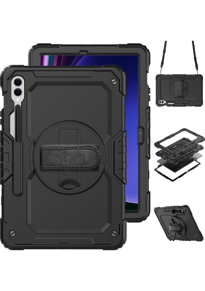 Samsung Galaxy Tab S9 FE+SM-X610 SM-X616B Tablet Kılıfı Pc+Silikon Kılıf, Pet Ekran Koruyucu ve Kickstand-+ (Yurt Dışından)