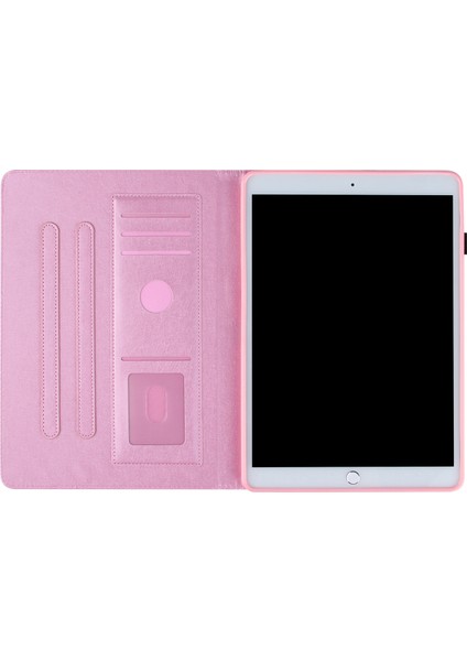 iPad 10.2(2021)/(2020)/(2019)/IPAD Air 10.5 INÇ(2019)/PRO 10.5 INÇ(2017) Ipek Doku Baskı Akıllı Deri Stand Kılıfı-Renkli Terazr (Yurt Dışından)