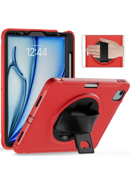 iPad Air 11(2024)/AIR(2022)/(2020)/IPAD Pro 11(2022)/(2021)/(2020)/(2018)DÖNER Kickstand Pc+Tpu El Kayışlı Tablet Kılıfı- (Yurt Dışından)
