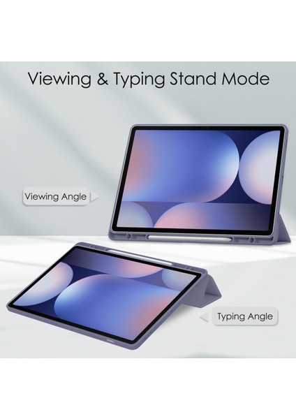 Samsung Galaxy Tab S10+ Kılıf Şeffaf Akrilik Deri Tablet Kapak Desteği Otomatik Uyku/uyanma- (Yurt Dışından)