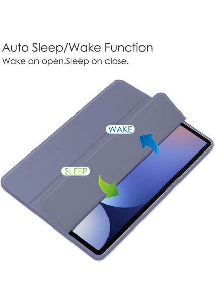 Samsung Galaxy Tab S10+ Kılıf Şeffaf Akrilik Deri Tablet Kapak Desteği Otomatik Uyku/uyanma- (Yurt Dışından)
